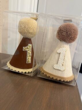 First Birthday Party Hats with Pom-Pom - price for one
